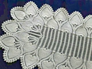Vintage Hand Crochet Lace Table Runner 37 