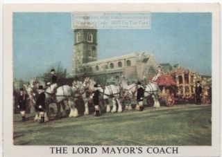 Lord Mayor Of London Coach With Whitbread Shire Horses Vintage Ad Trade Card