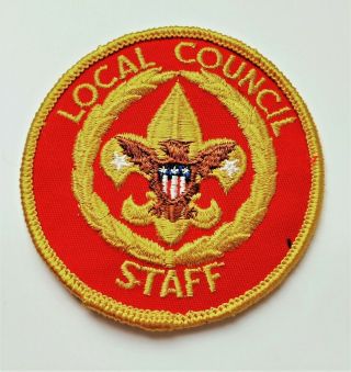 Vtg Boy Scout Adult Position Badge Patch Local Council Staff Bsa