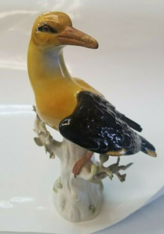 Vintage Ceramic Bird On Tree Figure Figurine Made In Germany