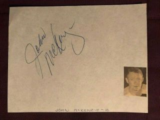 John Pie Mckenzie Bruins Vintage Autographed Signed Album Page