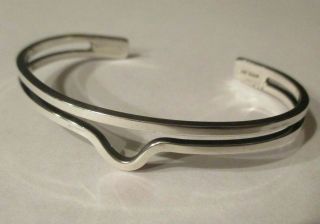 Vintage Modernist Signed Klassen Sterling Silver Cuff Bracelet Netherlands Dutch
