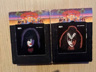 Vintage 1978 Set Kiss Gene Simmons & Paul Stanley Self Titled 8 - Track Tapes Rock