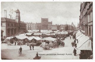 Leicester Market Place 1914 Vintage Postcard 26.  1
