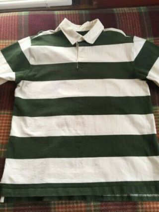Mens Vintage L.  L.  Bean Long - Sleeved Rugby Shirt,  Size Medium.  Euc.