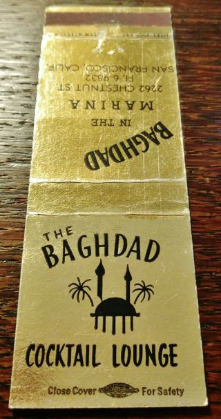 Vintage Matchcover: Baghdad Cocktail Lounge,  San Francisco,  Ca 31