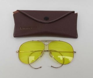 Vintage Tasco Japan Yellow Lens Aviator Shooting Glasses - Outstanding Shape