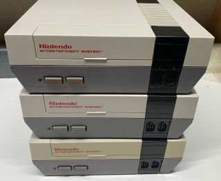 3 Vintage Nintendo System Nes - 001 Video Gaming Console For Part Not