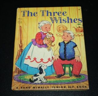 Vtg The Three Wishes Rand Mcnally 1945 1940s Childrens Book - - Ttx