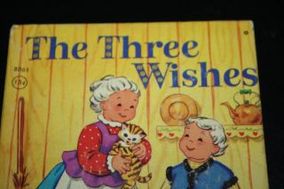 Vtg The Three Wishes Rand McNally 1945 1940s Childrens Book - - TTX 2