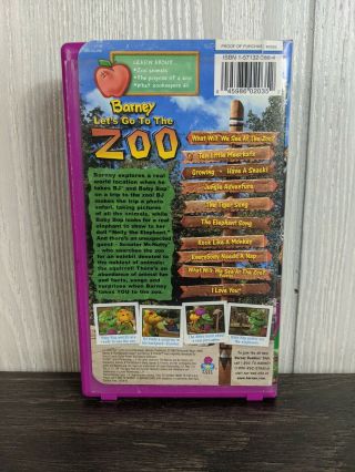Barney Lets Go to the Zoo (VHS,  2001) WHITE TAPE EDUCATIONAL VINTAGE 2