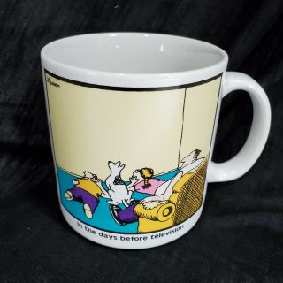 Vintage 1982 Gary Larson Far Side In The Days Before Television Mug