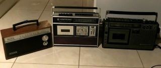 Vintage Sony Transistor Radio & Sanyo Cassette Recorder,  Kemtronic Radio Timer