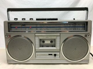 Vintage Jvc Boombox Ghetto Blaster Radio Cassette Player - - Rc 555jw