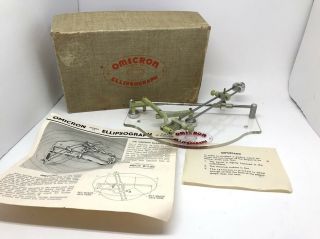 Vintage Omicron Ellipsograph Model 17 And Instructions