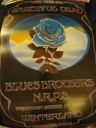 Vintage Grateful Dead Blues Brothers Riders Years Eve 1978 Poster 28x19