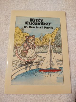 Rare Vintage Kitty Cucumber In Central Park Book 8 " By 5 1/2 "