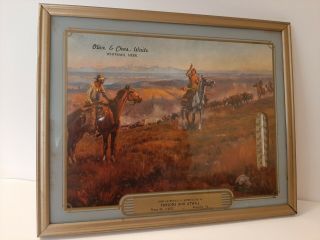 Vintage Advertising Cowboy And Indian Thermometer