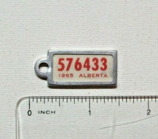 1965 Alberta War Amps Keychain Tag Mini License Plate 576433