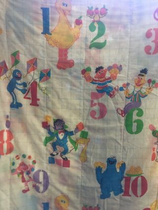 Vintage Sesame Street Twin Comforter Quilt Big Bird Cookie Monster Blanket 3