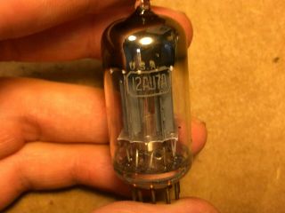 Vintage 1950s RCA 12AU7 Tube tests Strong Long Plate D Getter 2 2
