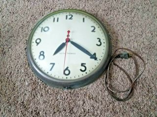 Vintage Industrial/school Seth Thomas 15 " Electric Wall Clock
