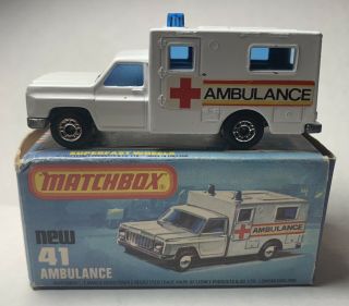 Vintage Matchbox 1977 Superfast Ambulance 41