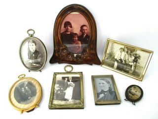 Vintage Photograph Pictures In Frame Antique Black And White
