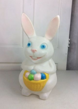 Vintage Plastic Mold Easter Bunny Decoration Light Up Large 22”