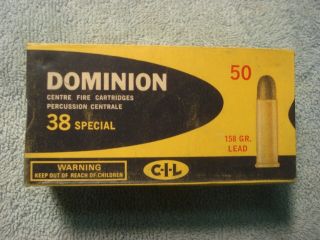 Vintage Empty Cil Dominion 38 Special Shell Box Center Fire Cartridge Montreal