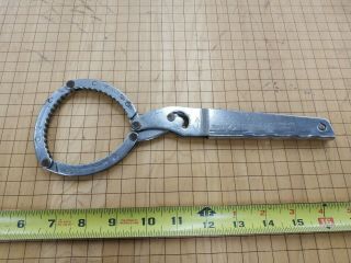 Vintage Turny Filter Chrome Plated Steel Oil Filter Wrench Collectible Hand Tool