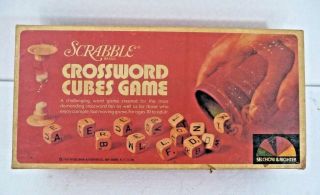 Vintage Scrabble Crossword Cubes Game 1976 Selchow & Righter Complete