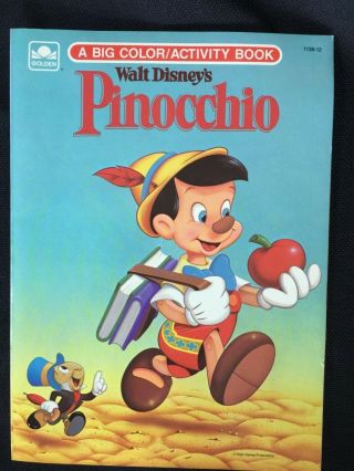 Vintage Walt Disney Pinocchio Golden Color/activity Book 1984 Coloring Puzzles