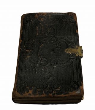 Antique Vintage Pocket Size Testament Bible With Clasp 1862