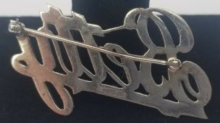 Vintage Art Deco Era Sterling Silver and Marcasite Script Name Pin Brooch Betty 3