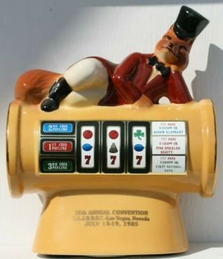 Vintage 1985 Jim Beam Regal China Bartop Slot Machine With Fox