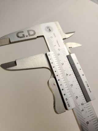 Vintage G D 6 Inch Caliper Inox Trempe Made In Italy 1/128 "