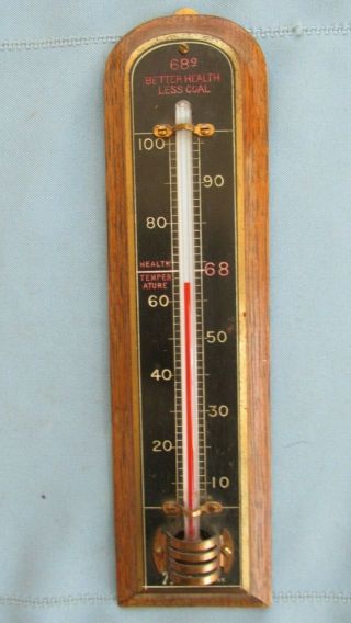 Vintage Tycos Rochester York 68 For Better Health Less Coal Thermometer