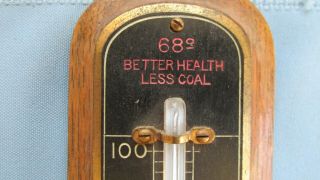 Vintage Tycos Rochester York 68 For Better Health Less Coal Thermometer 2