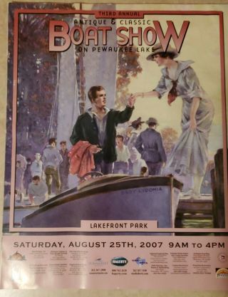 3rd Annual Antique And Classic Boat Show On Pewaukee Lake 2007 Poster