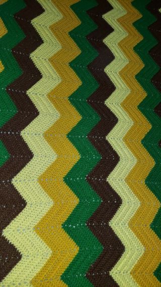 Vintage Handmade Afgan Crochet Throw Blanket Granny Couch Multi Color 60 " X53 "