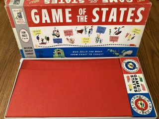 Vintage 1960 Milton Bradley GAME OF THE STATES Board Game - Very Good 2