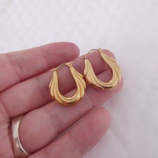 9ct Gold Vintage Hoop Earrings,  S & Co. ,  9k 375