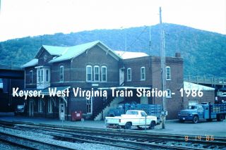 35mm Slide - Keyser,  West Virginia Train Station - 1986