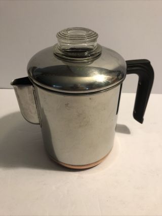 Vintage Revere Ware Coffee Percolator 6 Cup Copper Clad 2363973 Pre 68