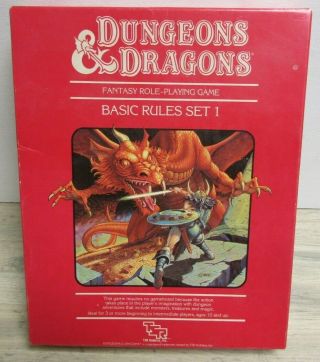 Vintage 1983 Tsr Hobbies Dungeons & Dragons Fantasy Role - Play Basic Rules Set 1