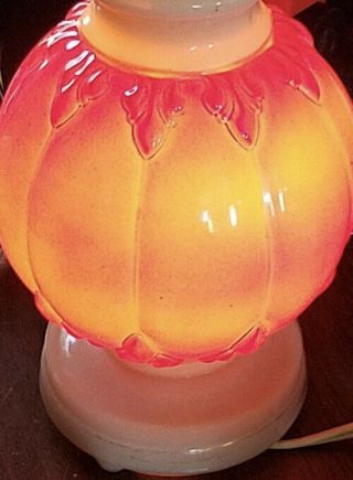 Vintage 1940’s Aladdin Alacite Electric Rose Pink Vanity Globe Lamps Pair