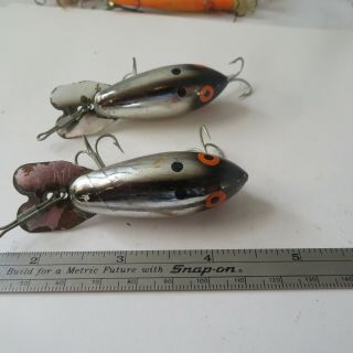 Fishing Lure 2 Bomber 3 " Overall Vintage Wood Deep Diver Black & Chrome