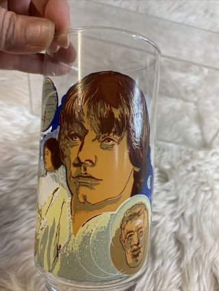 Vintage 1977 Star Wars Luke Skywalker Burger King Glass T1
