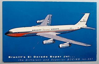 Braniff Airlines El Dorado Jet Trade Card